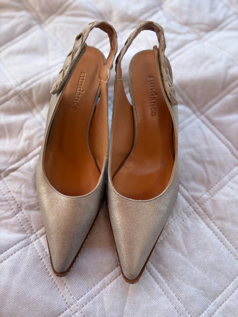 Sundance Leather High Heeled Silver/Metallic Pointed Shoes - 6.5 US, 36 EU - Picture 3 of 3